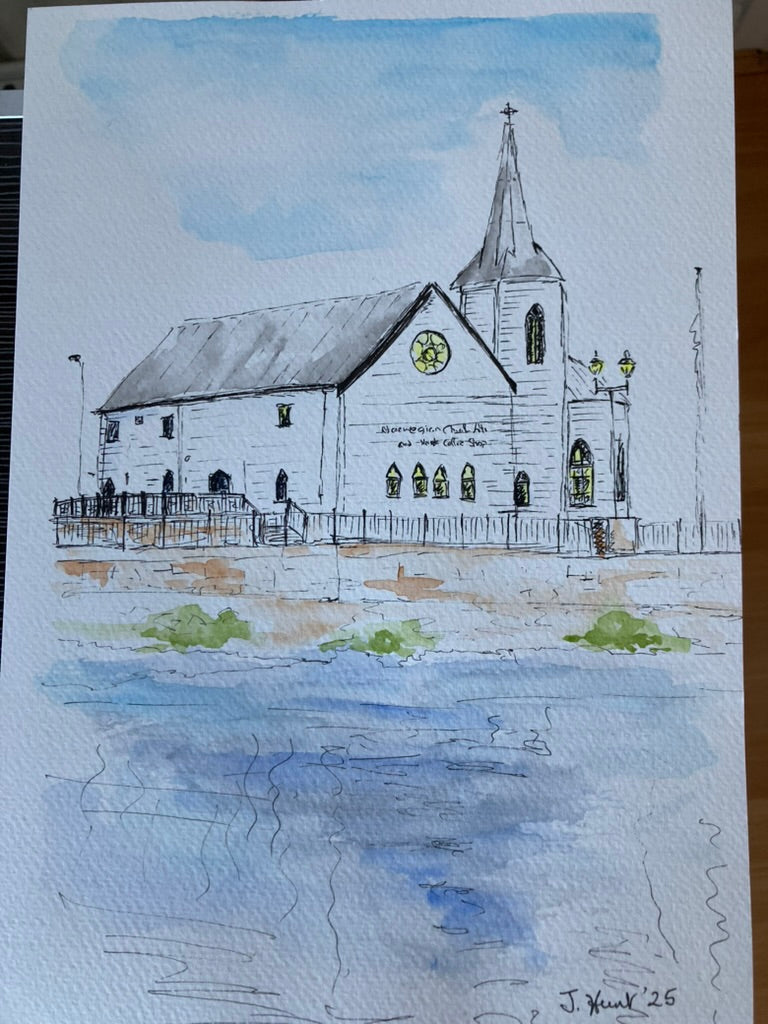 The Norwegian Church, Cardiff Bay, from the Water