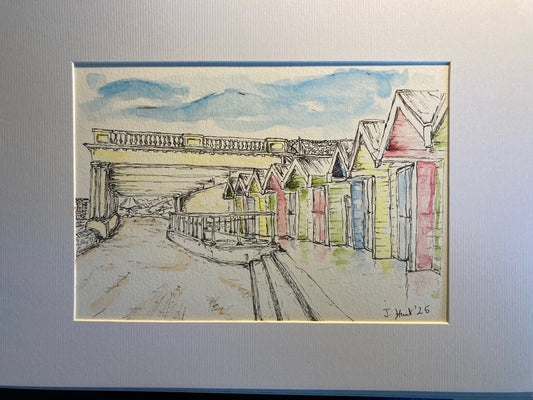 Barry Island Beach Huts after the Storm