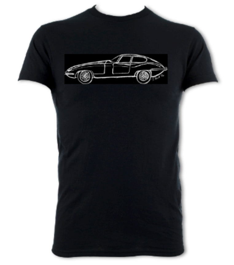 E Type Coupe Outline Short Sleeve T-Shirt