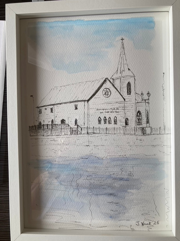 The Norwegian Church, Cardiff Bay, from the Water