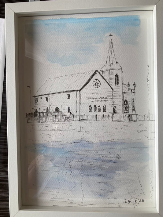 The Norwegian Church, Cardiff Bay, from the Water
