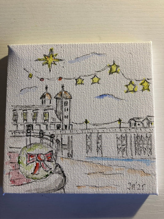 Christmas Pier with Wreath