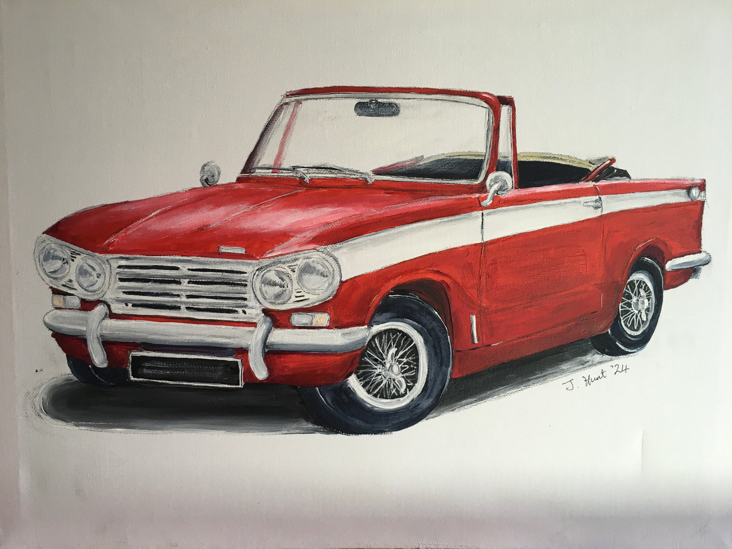 Classic Triumph Vitesse Convertible 2.0 Litre - acrylics on Stretched Canvas