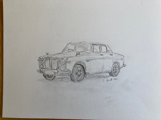 Rover P5B Coupe Pencil Sketch