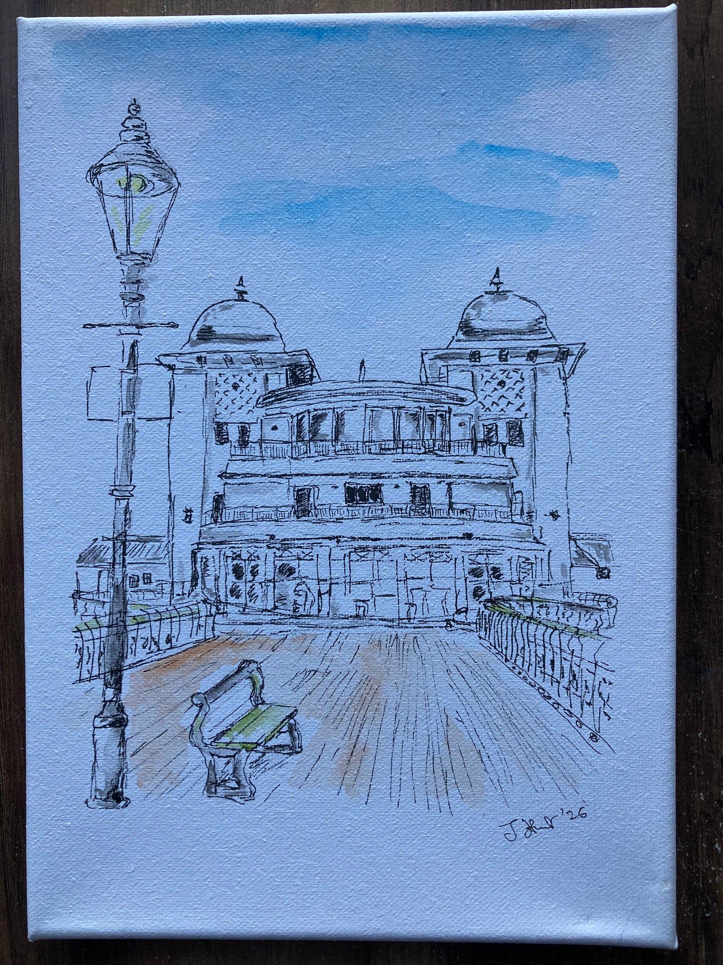 Penarth Pier Buildings and Lamp