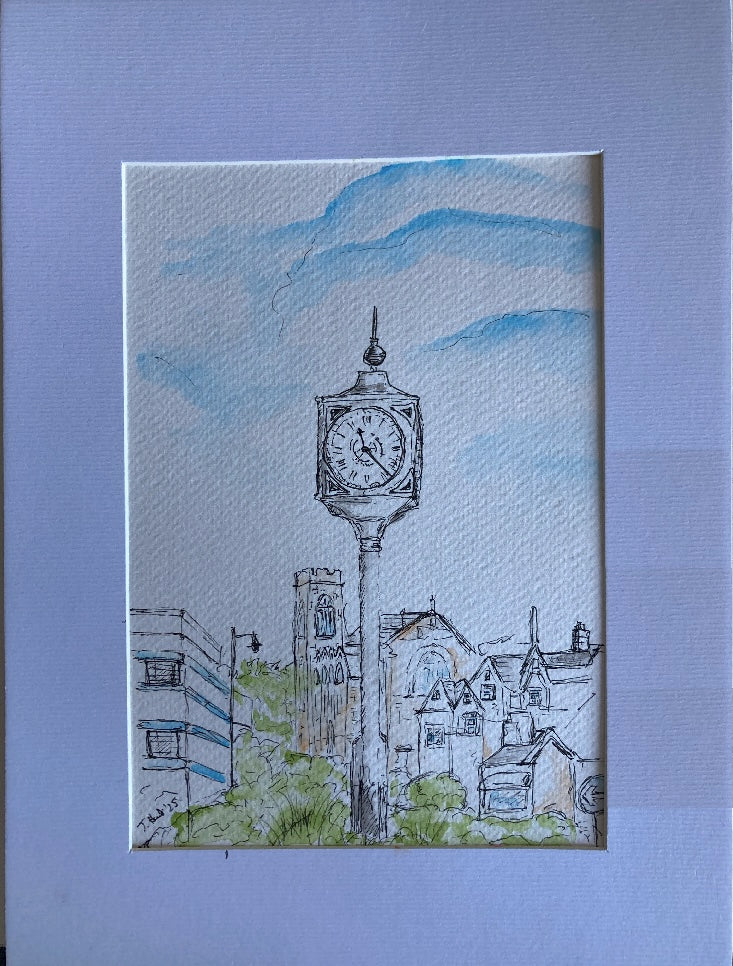 Penarth Town Centre Roundabout and Clock