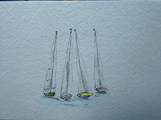 Yachts Bobbing on the Waves