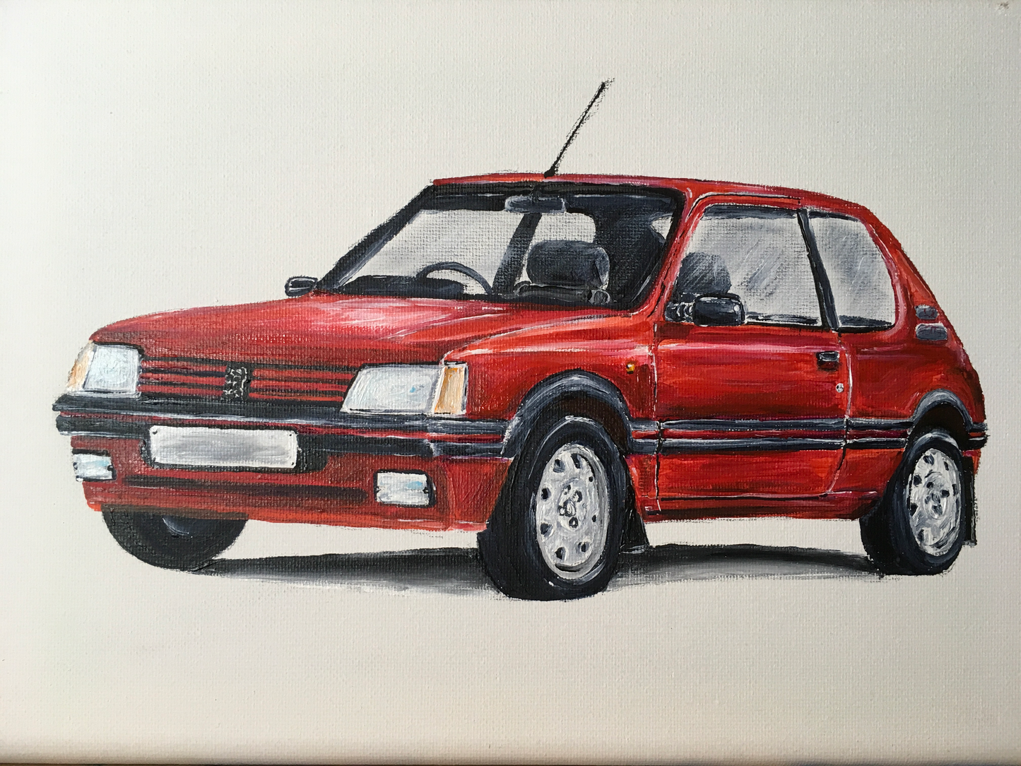 Classic Peugeot 205 GTi - acrylics on stretched Canvas