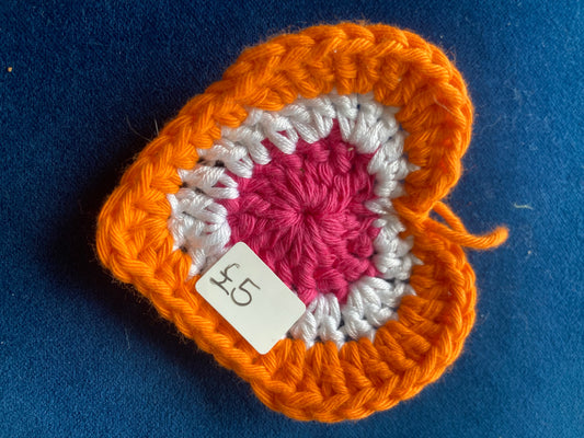Heart - Orange, White and Pink