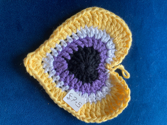 Heart - Yellow, White, Purple and Black