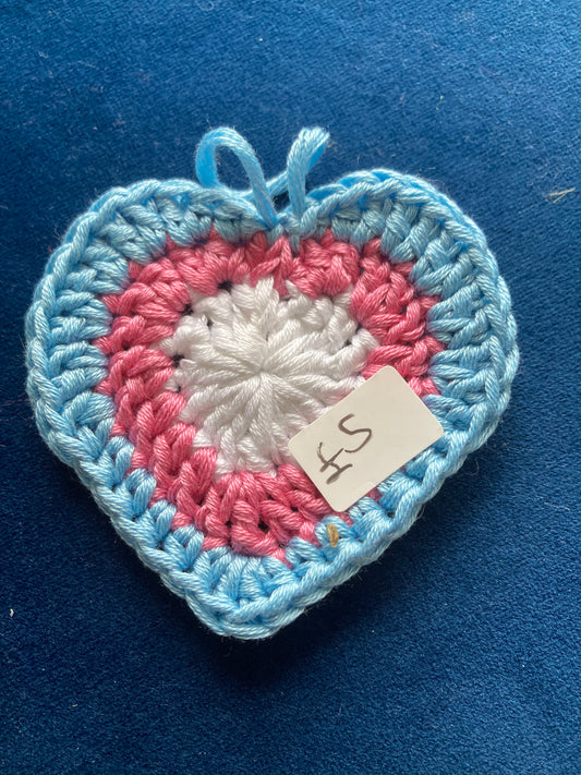 Heart - Blue, Pink and White