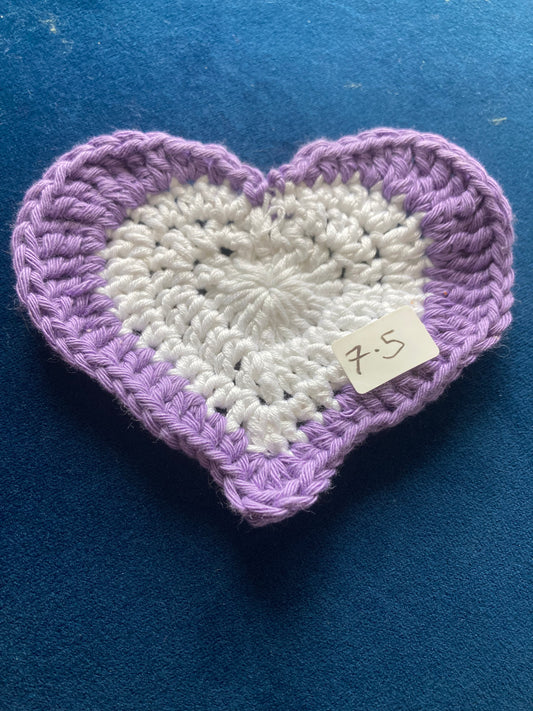 Heart - White and Purple Centre Large