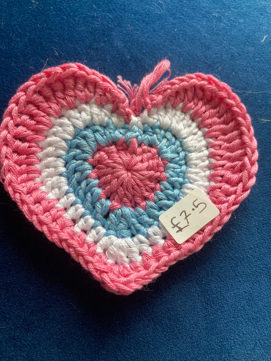 Heart - Pink, White, Blue and Pink