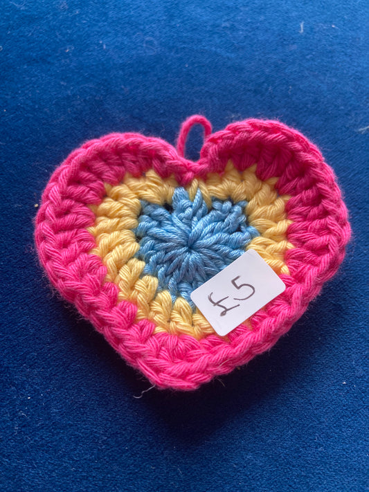 Heart - Pink, Yellow and Blue