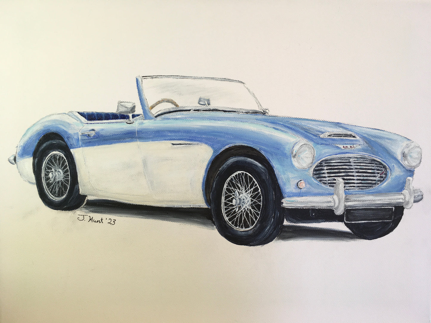 Austin Healey 3000 Convertible, Original Acrylic Painting