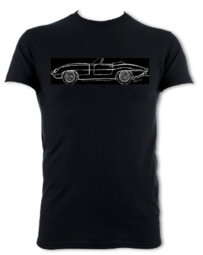 E Type Convertible Outline Short Sleeve T-Shirt