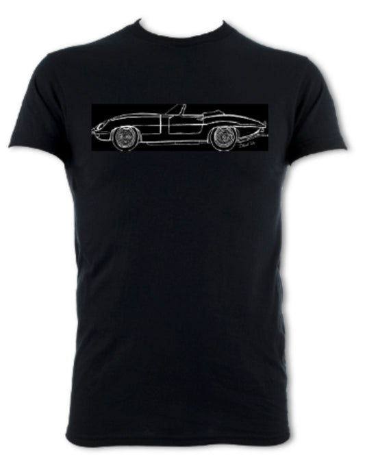 E Type Convertible Outline Short Sleeve T-Shirt