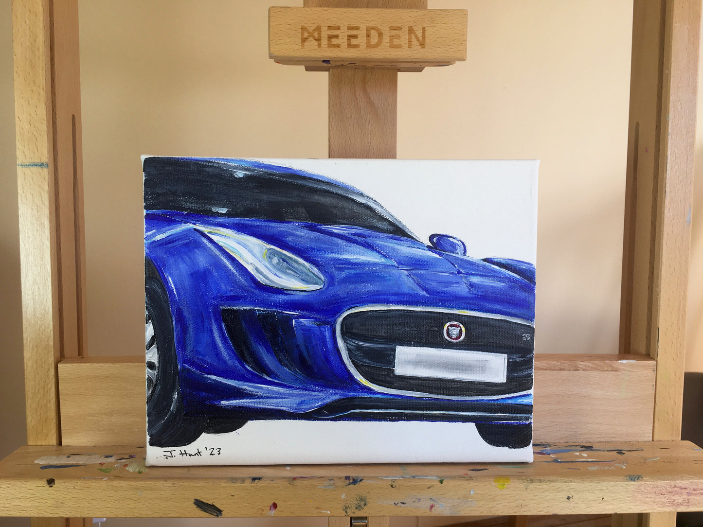 Jaguar F-TYPE BDE (British Design Edition) acrylics on Stretched Box Canvas