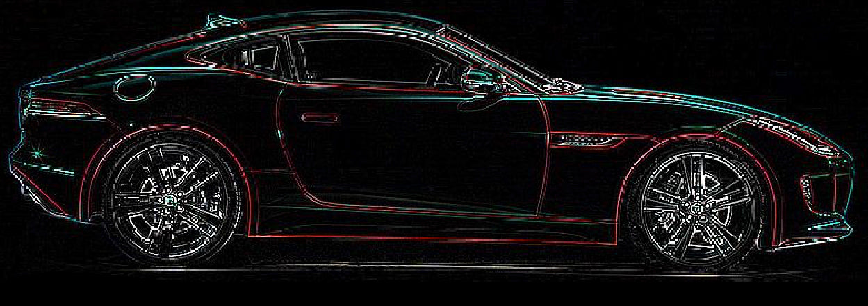 F TYPE Multi-Coloured Outline Limited Edition Giclee Prints