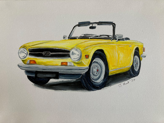 Classic Triumph TR6 2.0 Litre - Acrylics on Stretched Canvas