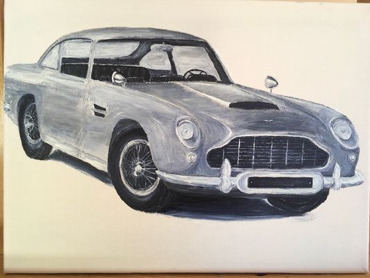 Aston Martin DB5 Original Acrylic Painting - A3 size