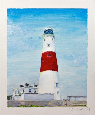 Original Acrylic Painting of Portland Bill Lighthouse - A4