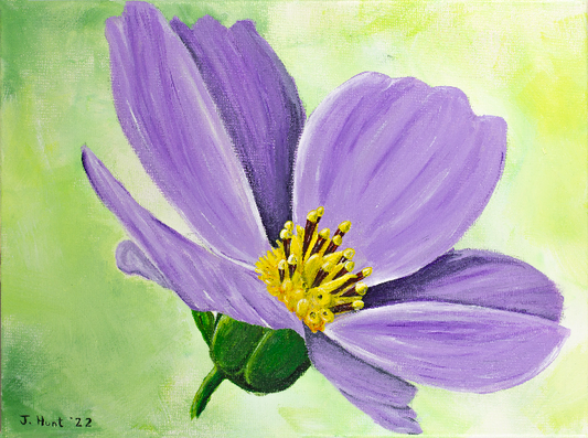 Purple Flower  Original Acrylic Painting - A3 Size