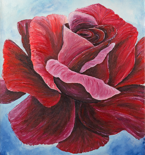 Limited Edition Giclee Prints of an original Rose Acrylic Painting